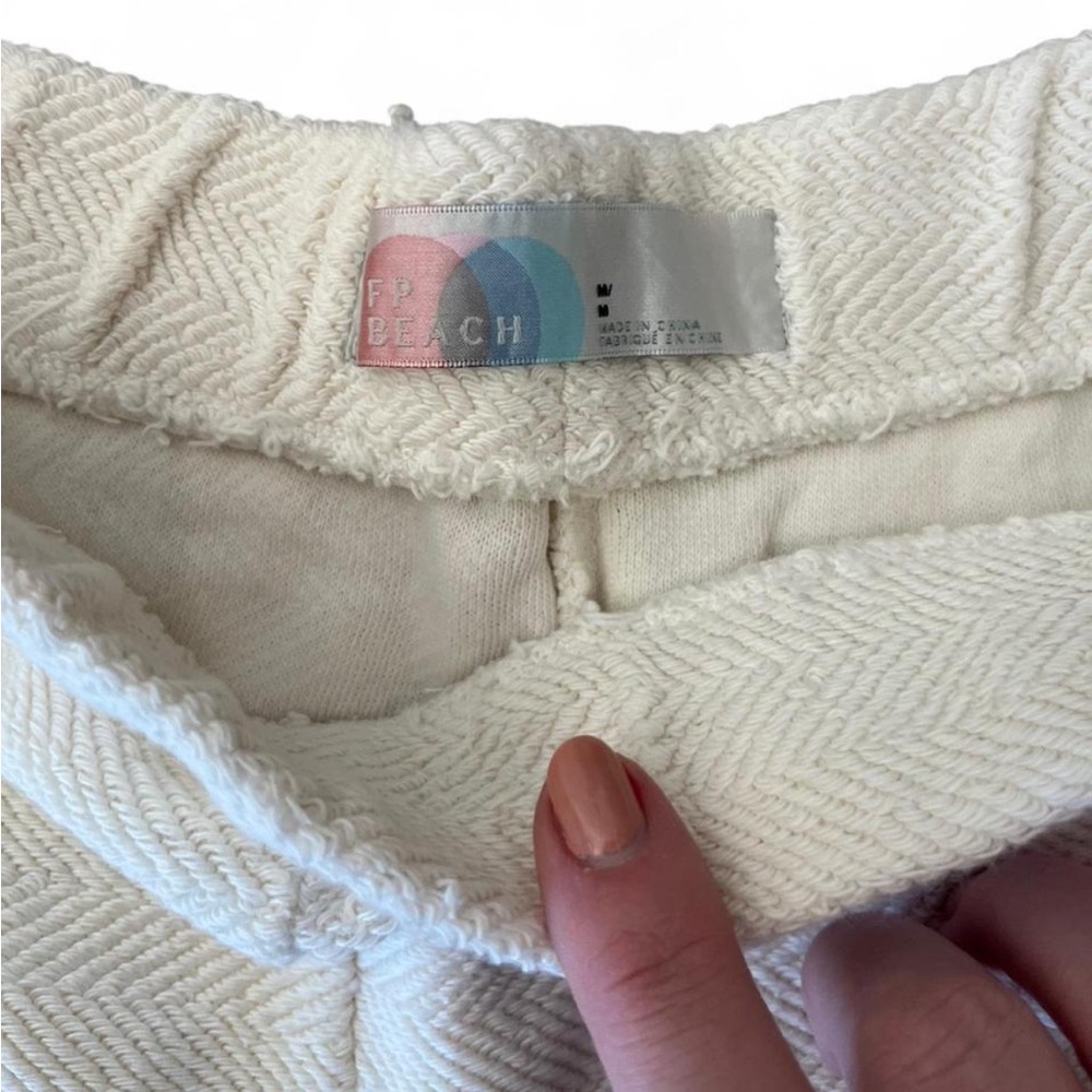 Free People Beach Cream Textured Sweatpants - Picture 3 of 4